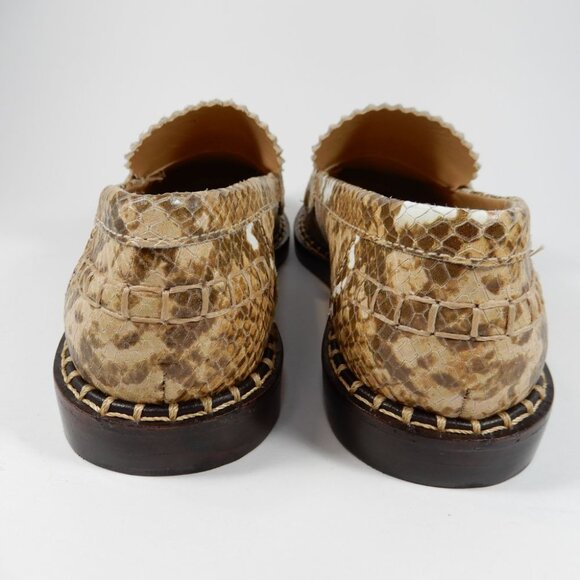 SCHUTZ Christie Penny Lug Loafers Shoes Size 6 Snakeskin Embossed Leather NEW - Picture 4 of 11